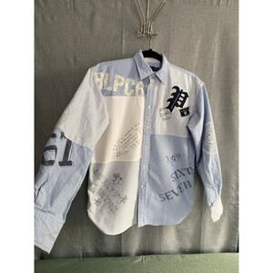 Polo Ralph Lauren Patchwork Graphic Oxford Shirt - Boyfriend Fit - Women’s XS